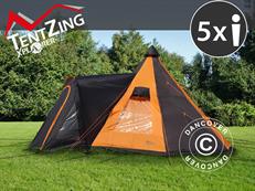 Tenda da campeggio TentZing 5 posti, Arancione/Grigio Scuro